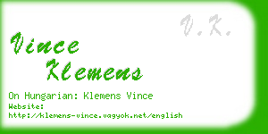 vince klemens business card